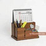 Wooden Organizer with Clock Laser Cutting File