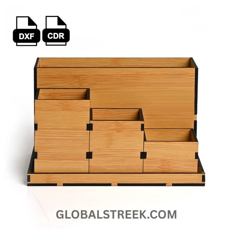 Wooden Desk Organizer Laser Cut File | DXF & CDR Free Download