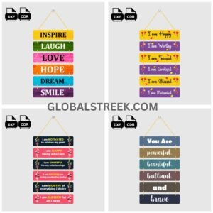 Wall Hanging Bundle – 75 Premium Design Files (CDR & DXF) for Laser Cutting & UV Printing - Image 6