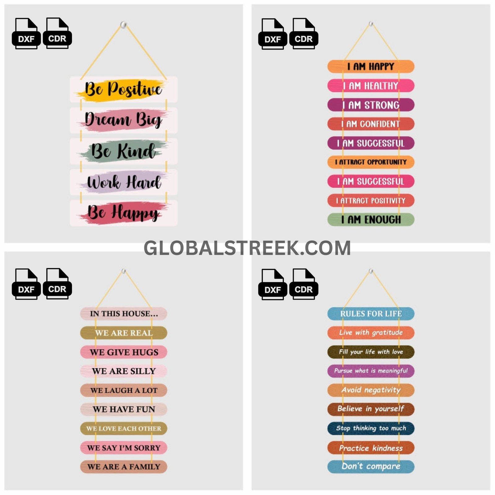 Wall Hanging Bundle – 75 Premium Design Files (CDR & DXF) for Laser Cutting & UV Printing - Image 3