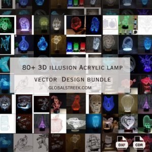 80+ 3D Illusion Acrylic Lamp Vector Design Bundle | Laser Cutting & Engraving Files