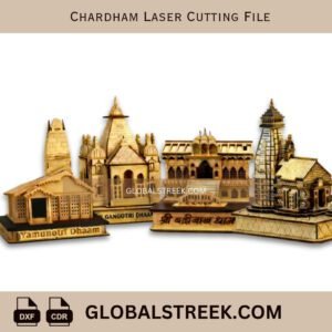 Chardham Laser Cutting File | Hindu Temple Bundle CNC Laser Design (DXF & CDR)