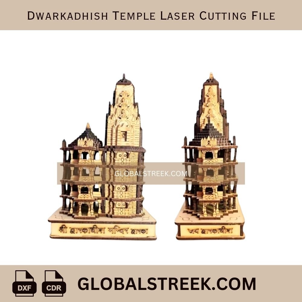 Dwarkadhish Temple Laser Cutting File | CNC Laser Cut Design DXF & CDR Download