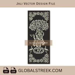 Shree Krishna Jali Laser Cutting Design | CNC Krishna Jali Vector File