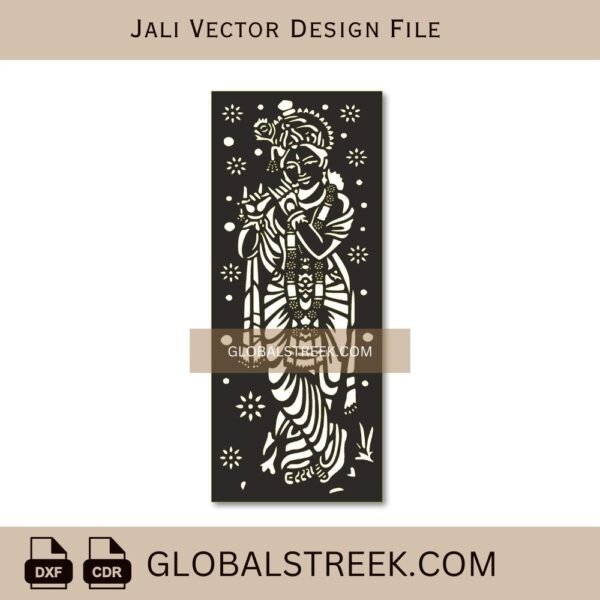 Krishna Jali CNC Cutting Design | MDF Krishna Jali Vector Laser File