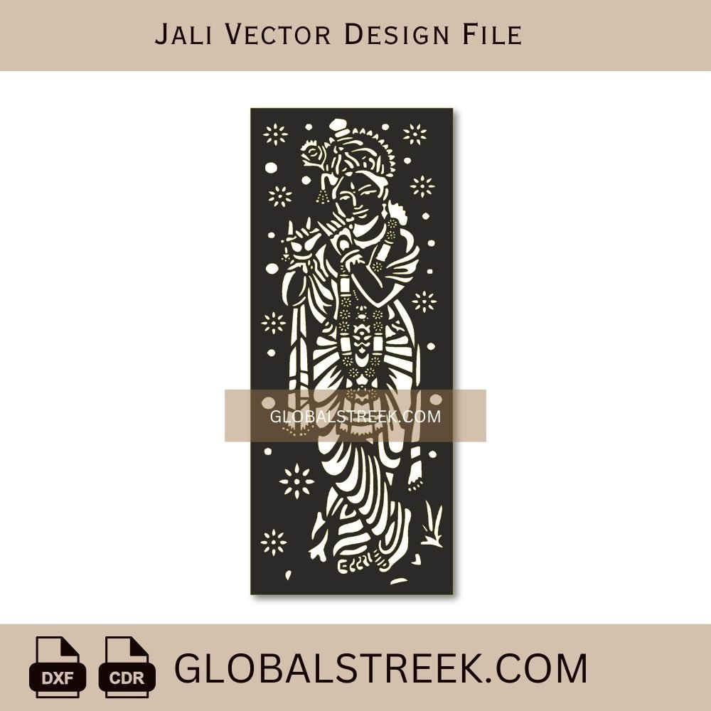 Krishna Jali CNC Cutting Design | MDF Krishna Jali Vector Laser File