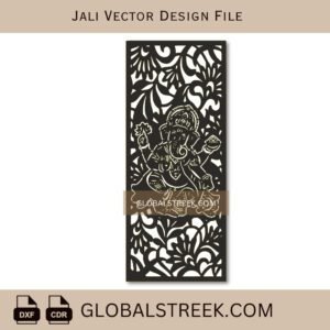 Ganesha Jali Laser Cutting DXF File | Ganesha Stencil CNC Decorative Panel
