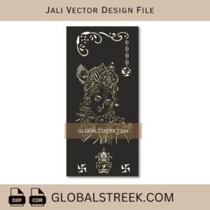 Krishna Jali Vector Design | CNC Krishna Jali Cutting Vector File