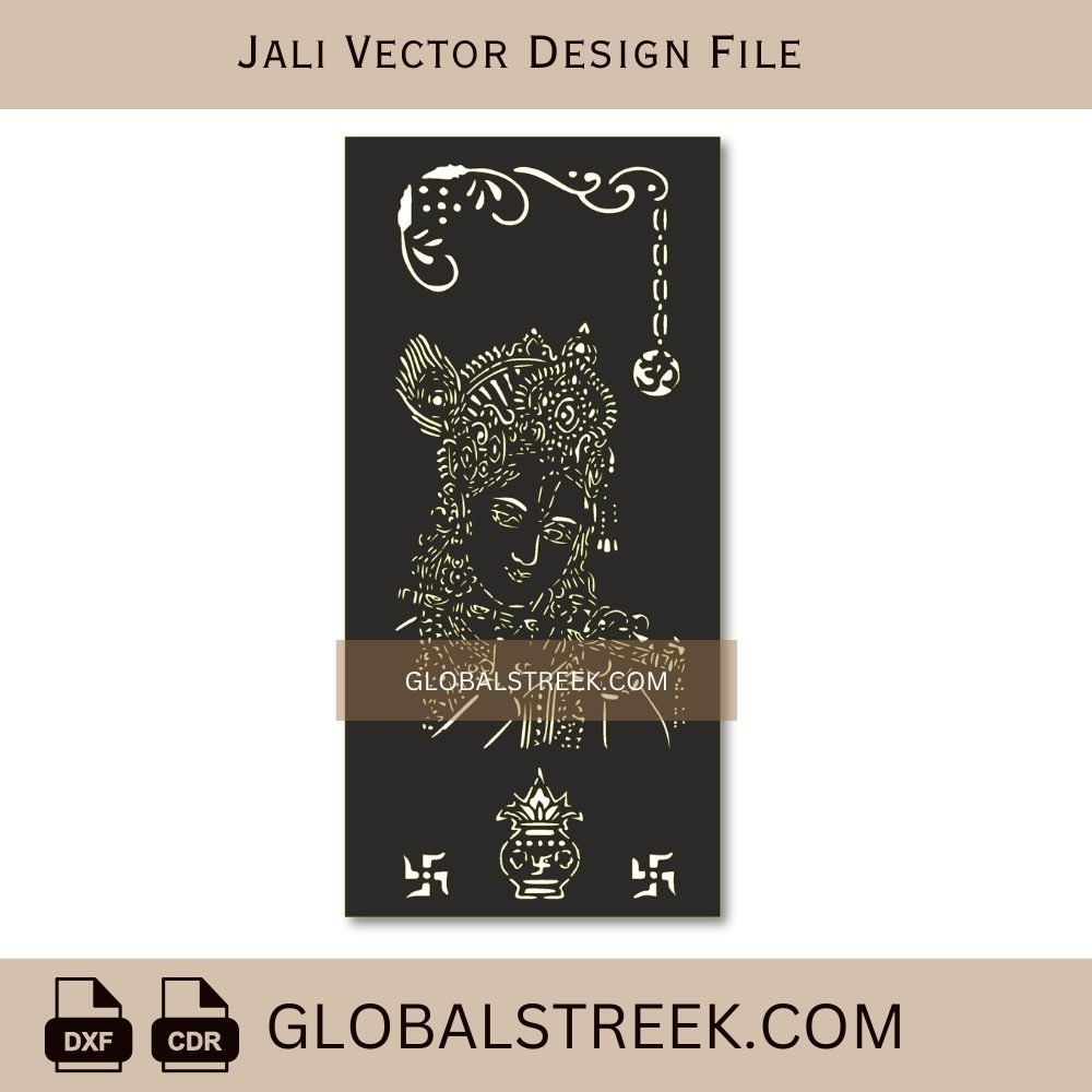 Krishna Jali Vector Design | CNC Krishna Jali Cutting Vector File