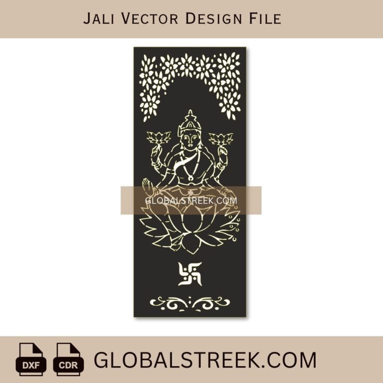Laxmi CNC Jali Design ? Goddess Laxmi Jali DXF & CDR File for CNC ...