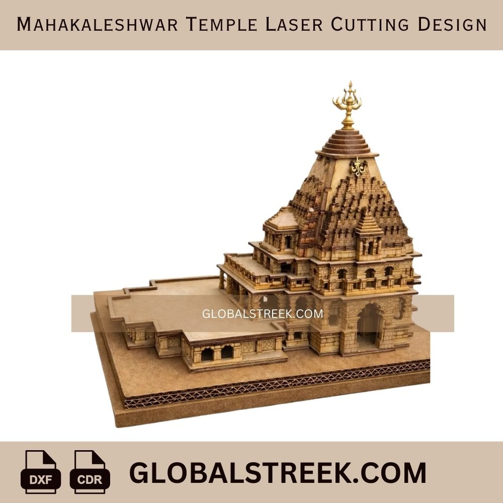 Mahakaleshwar Temple Laser Cutting Design | CNC Laser Cut File (DXF & CDR)