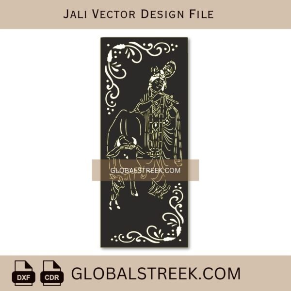 Krishna Jali Cutting Design | CNC Krishna Jali Vector Laser File