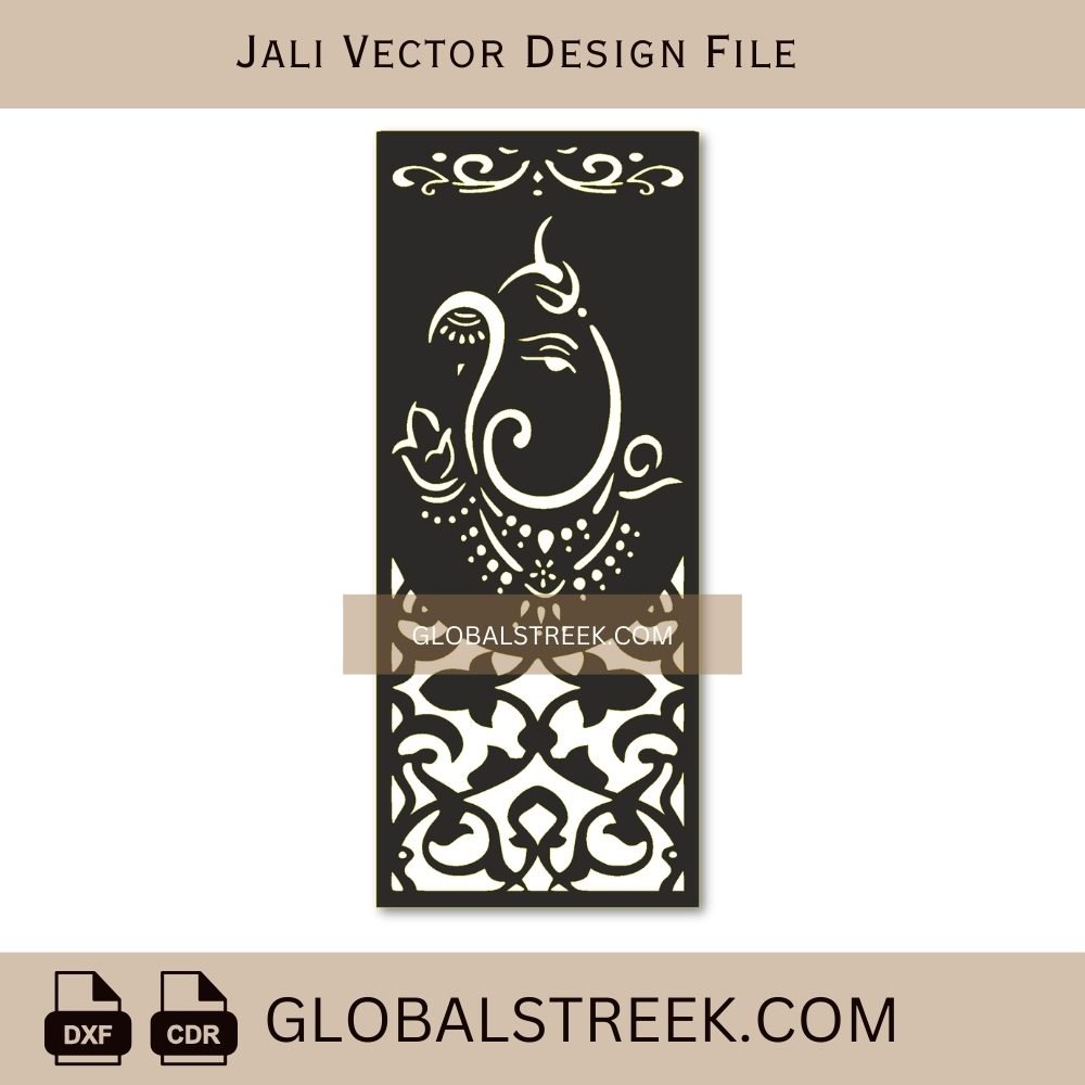Lord Ganesha Stencil Design | Ganesha Laser Cutting Vector File