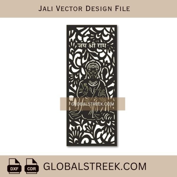 Hanuman Stencil Design | Hanuman Ji Jali CNC Vector File