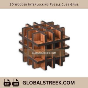3D Wooden Interlocking Puzzle Cube Game Laser Cutting File