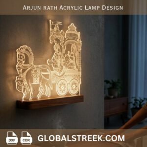 Arjun Rath Acrylic Lamp Design DXF laser cut file for CNC acrylic LED lamp pattern download