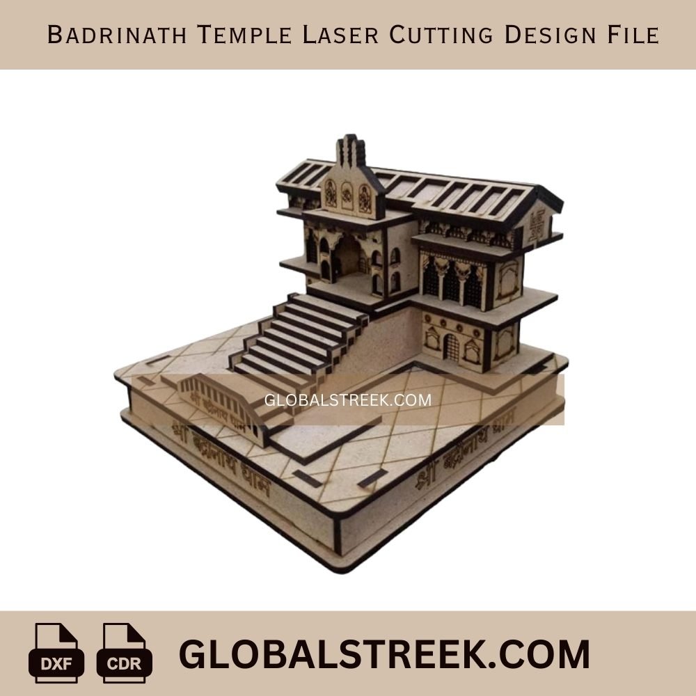 Badrinath Temple Laser Cutting Design File | CNC Laser Cut DXF & CDR