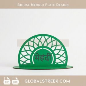 Bridal Mehndi Plate Design DXF laser cutting wedding decor file