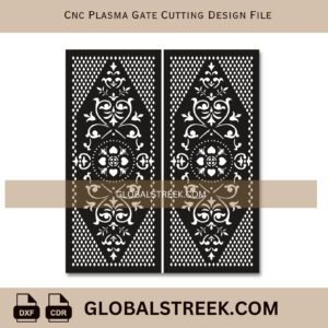 CNC Plasma Gate Cutting Design File | Decorative Metal Gate DXF Design