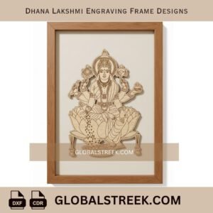 Dhana Lakshmi Engraving Frame Designs DXF laser engraving CNC decorative frame file download