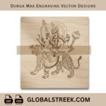 Durga Maa Engraving Vector Designs DXF laser engraving CNC vector file spiritual design download