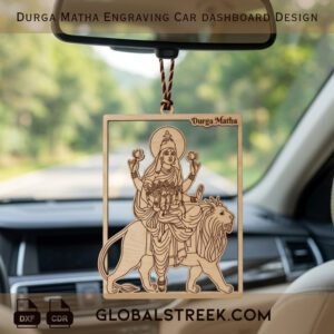 Durga Matha Engraving Car Dashboard Design DXF laser engraving CNC car dashboard spiritual design file download