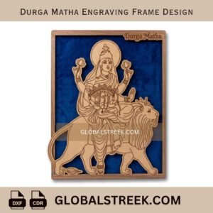 Durga Matha Engraving Frame Design DXF laser engraving CNC decorative spiritual frame file download