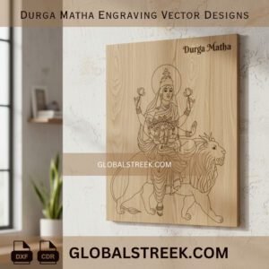 Durga Matha Engraving Vector Designs DXF laser engraving CNC vector file spiritual design download