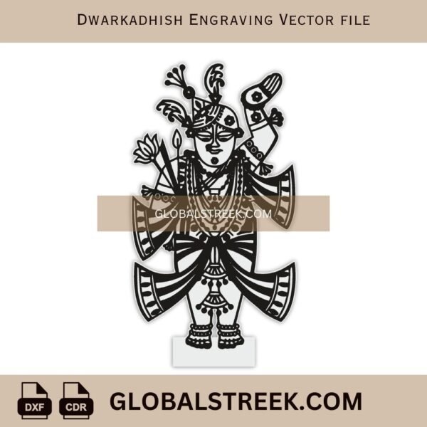 Dwarkadhish Engraving Vector File | Laser Engraving & Cutting DXF Design