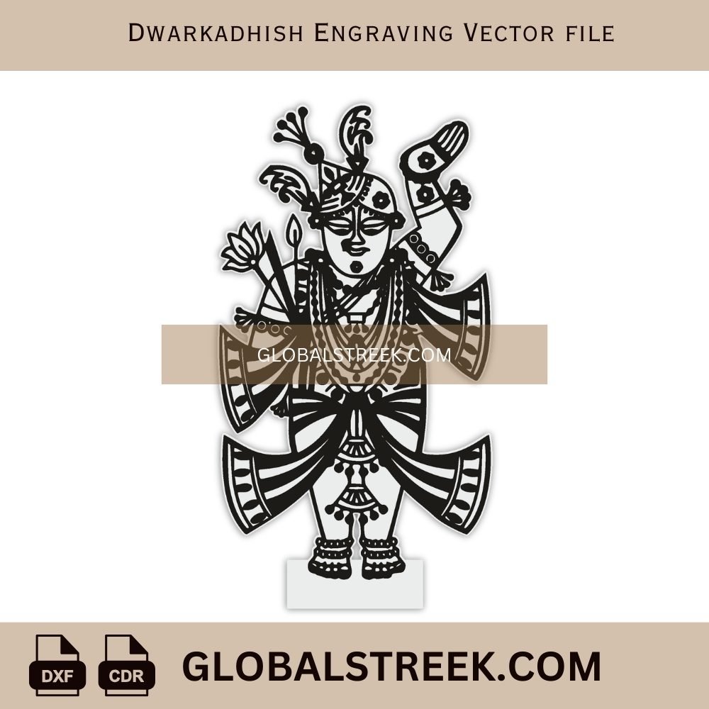 Dwarkadhish Engraving Vector File | Laser Engraving & Cutting DXF Design