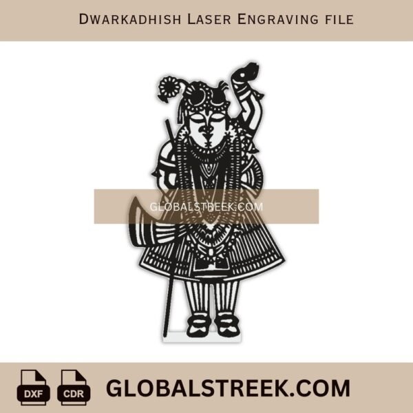 Dwarkadhish Laser Engraving File | DXF Vector Design for Wall Art & Night Lamp