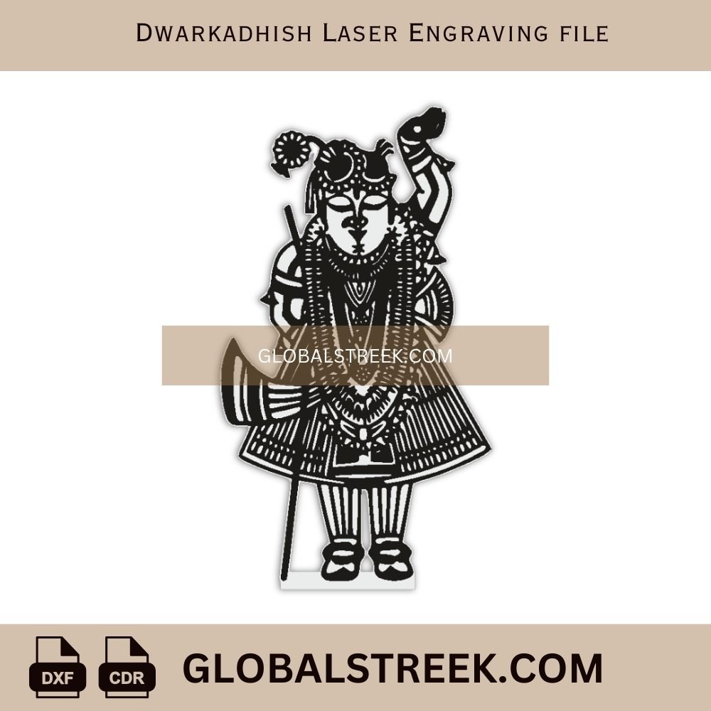 Dwarkadhish Laser Engraving File | DXF Vector Design for Wall Art & Night Lamp