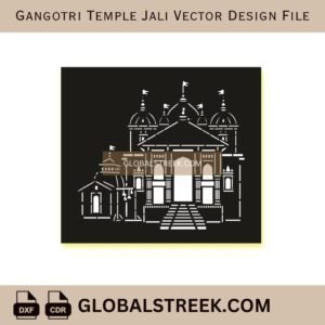 Gangotri Temple Jali Vector Design File | CNC Laser Cutting Wall Art Design