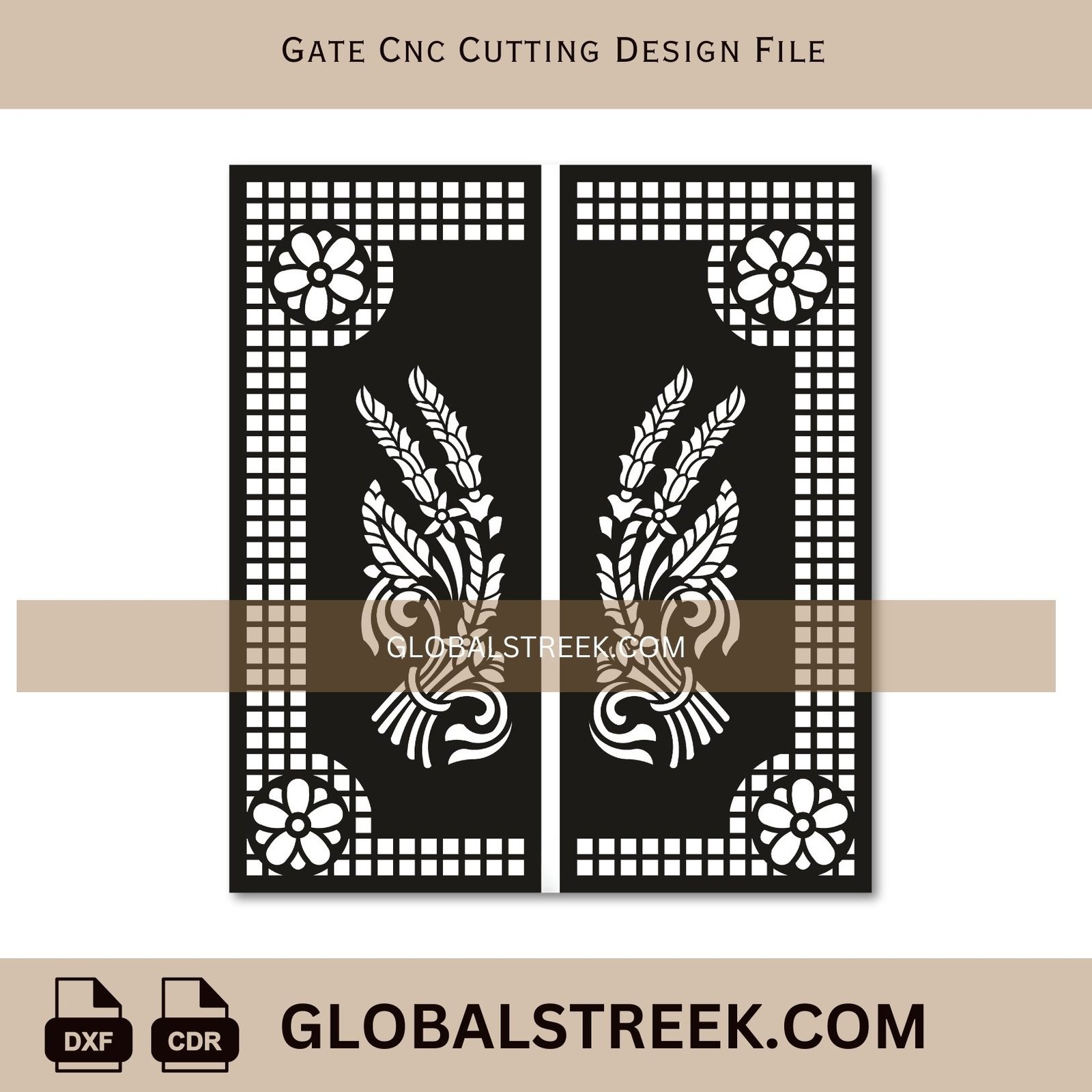 Gate Jali Cutting Design File | Decorative CNC Laser Gate Jali Design