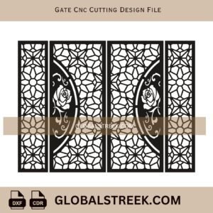 Gate CNC Cutting Design File | Decorative Metal Gate Design