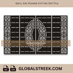 Grill CNC Plasma Cutting DXF File | Decorative Metal Grill Design for CNC Machine