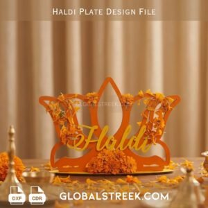 Haldi Plate Design file DXF laser cut wedding decor