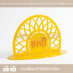 Haldi Plate Laser Cut Design DXF wedding MDF plate file