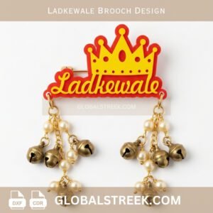 Ladkewale Brooch Design DXF laser cutting wedding file