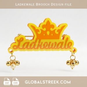 Ladkewale Brooch Design file DXF laser cutting wedding