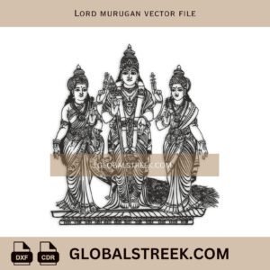 Lord Murugan Vector File | Laser Engraving & Cutting DXF Design