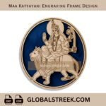 Maa Katyayani Engraving Frame Design DXF laser engraving CNC decorative Navratri spiritual frame file download
