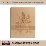 Maa Katyayani Engraving Vector Designs DXF laser engraving CNC vector file Navratri spiritual design download