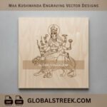 Maa Kushmanda Engraving Vector Designs DXF laser engraving CNC vector file Navratri spiritual design download