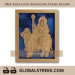 Maa Shailputri Engraving Frame Design DXF laser engraving CNC decorative Navratri spiritual frame file download