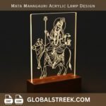 Mata Mahagauri Acrylic Lamp Design DXF laser cut LED lamp CNC acrylic Navratri spiritual design file download