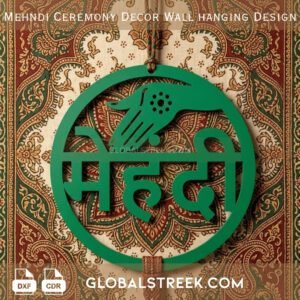 Mehndi Ceremony Decor Wall Hanging Design DXF laser cut decor