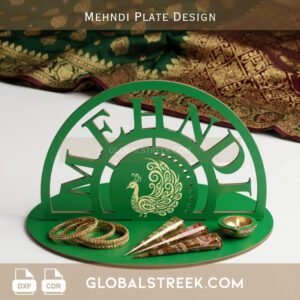 Mehndi Plate Design DXF laser cutting wedding decor file