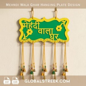 Mehndi Wala Ghar Hanging Plate Design DXF laser cut decor file