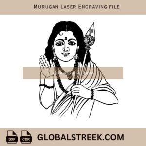 Murugan Laser Engraving File | DXF Vector Design for Wall Art & Night Lamp